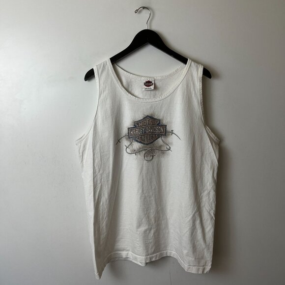 Vintage Y2K Harley Davidson Chandler AZ Tank Top Extra Large XL Adult White - Picture 13 of 16